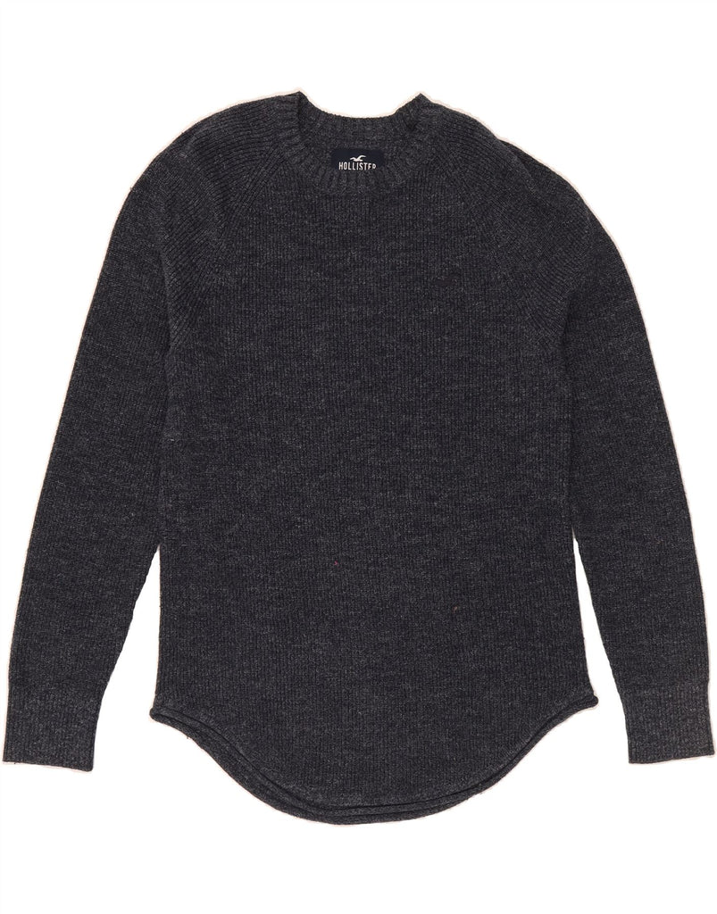 HOLLISTER Womens Crew Neck Jumper Sweater UK 14 Medium Navy Blue Cotton Vintage Hollister and Second-Hand Hollister from Messina Hembry 