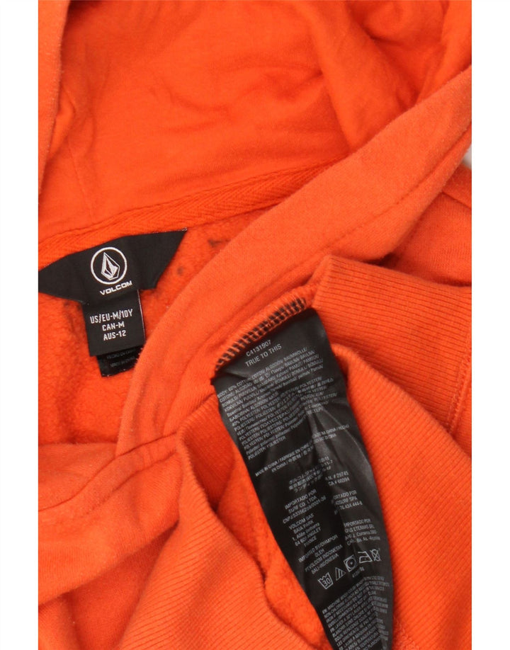 Volcom Boys Graphic Hoodie Jumper 9-10 Years Medium Orange Cotton