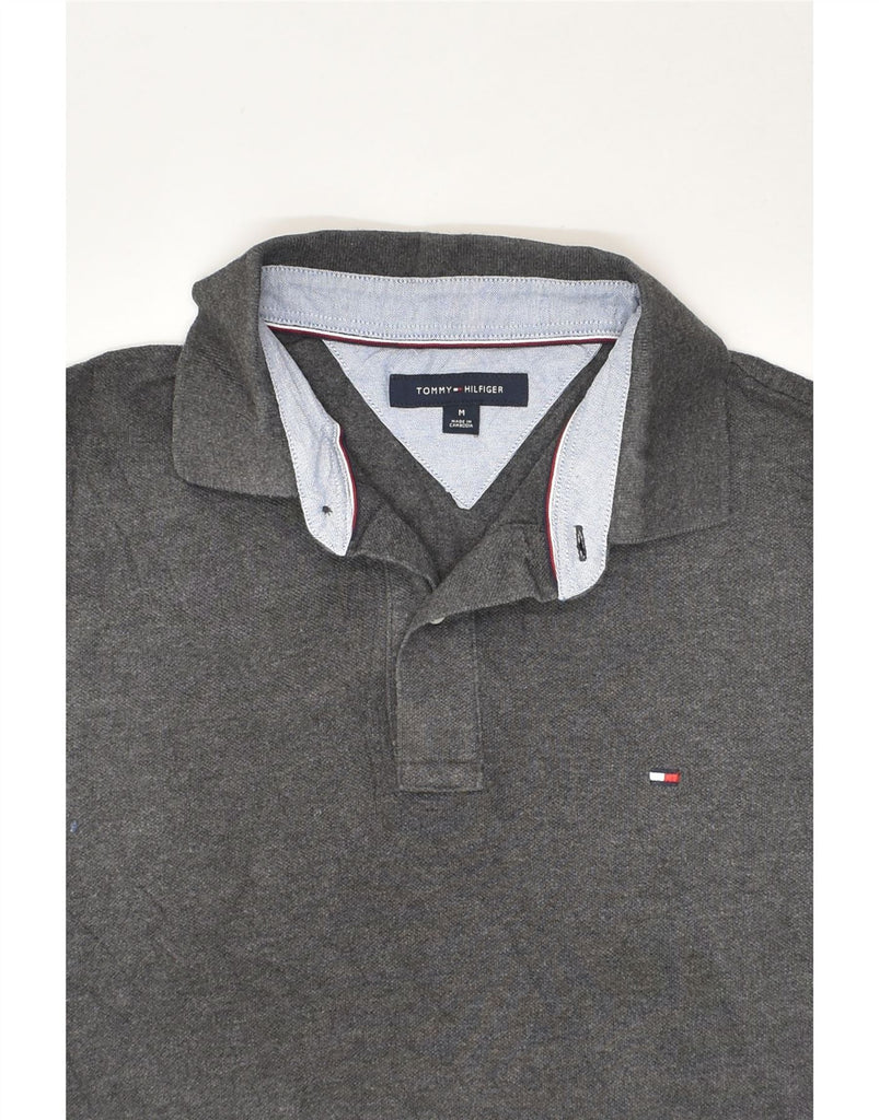 TOMMY HILFIGER Mens Polo Shirt Medium Grey Cotton | Vintage Tommy Hilfiger | Thrift | Second-Hand Tommy Hilfiger | Used Clothing | Messina Hembry 