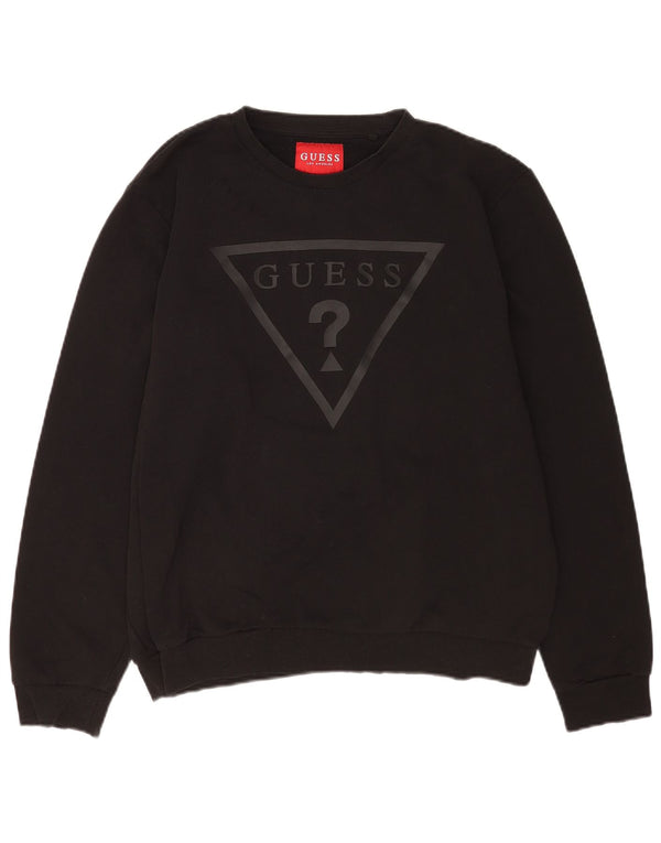 Guess Mens Graphic Sweatshirt Jumper XL Black Cotton