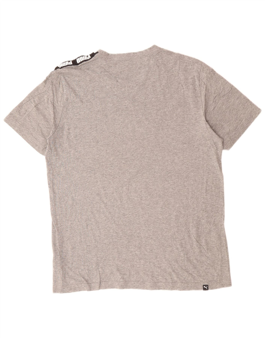 PUMA Mens Graphic T-Shirt Top Large Grey Colourblock Cotton