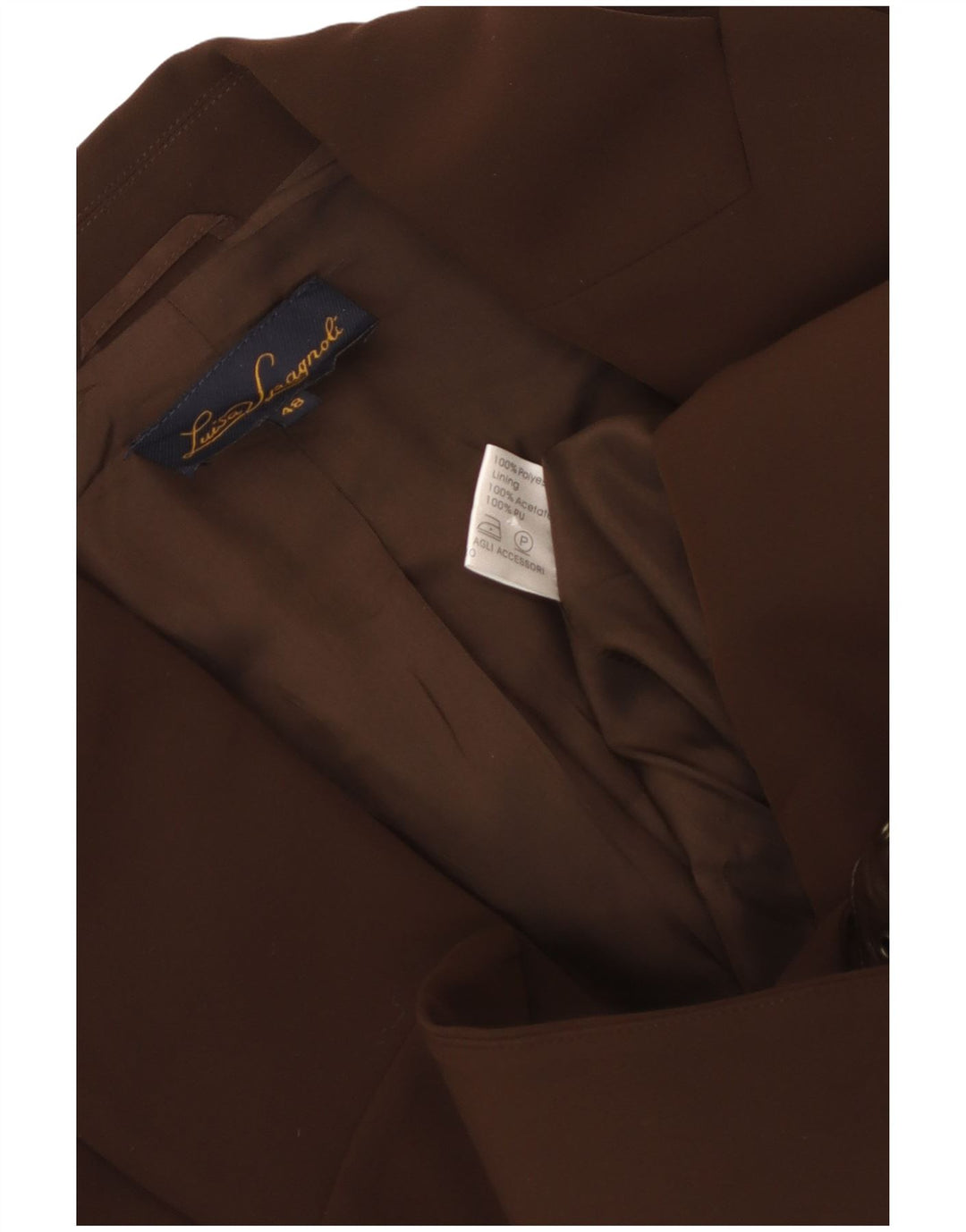 LUISA SPAGNOLI Womens Blazer Jacket IT 48 XL Brown Polyester