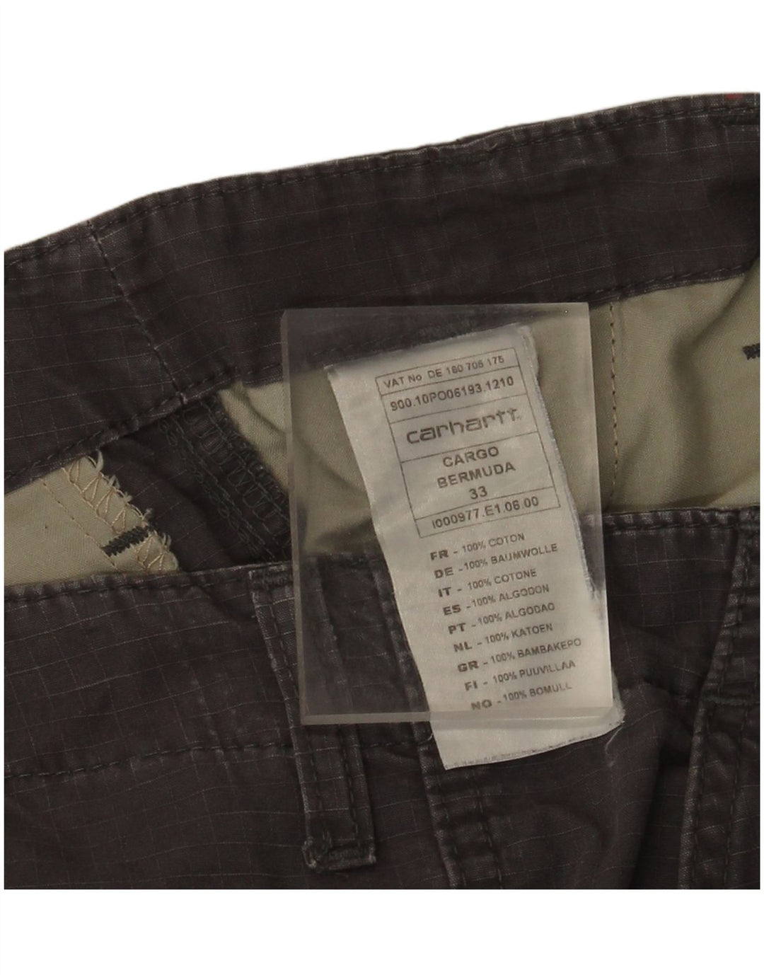 Carhartt Mens Cargo Shorts W33 Medium Grey Cotton