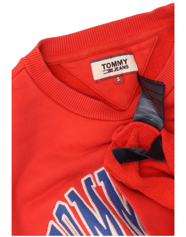 TOMMY HILFIGER Mens Graphic Sweatshirt Jumper Small Red Cotton