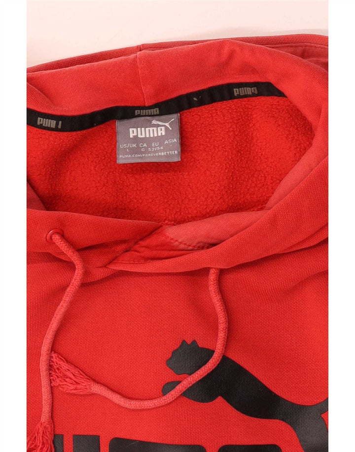 Puma Mens Graphic Hoodie Jumper Large Red