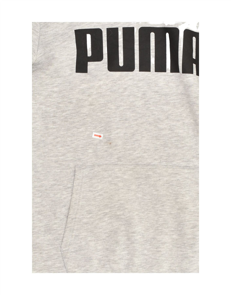 PUMA Mens Graphic Hoodie Jumper Medium Grey Cotton | Vintage Puma | Thrift | Second-Hand Puma | Used Clothing | Messina Hembry 