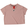 Nike Womens Crop T-Shirt Top UK 6 XS Pink Polyester