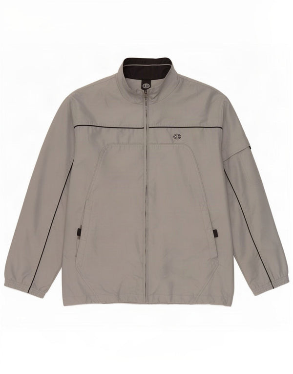 Champion Mens Tracksuit Top Jacket Medium Grey Polyester