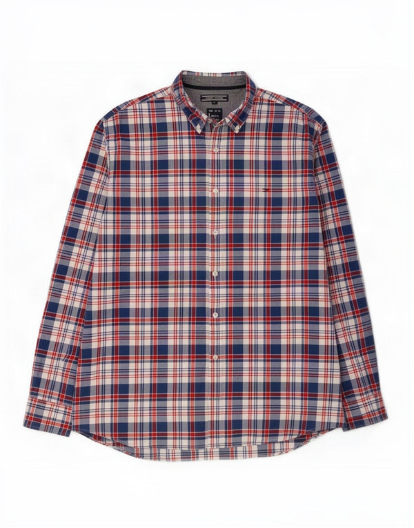Tommy Hilfiger Mens New York Fit Shirt 2XL Blue Check Cotton