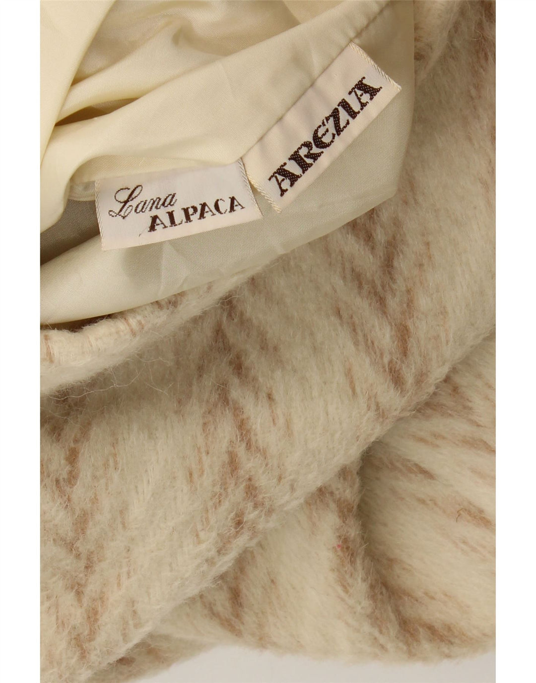 Arezia Womens Oversized Duffle Coat UK 20 2XL Beige Herringbone Wool