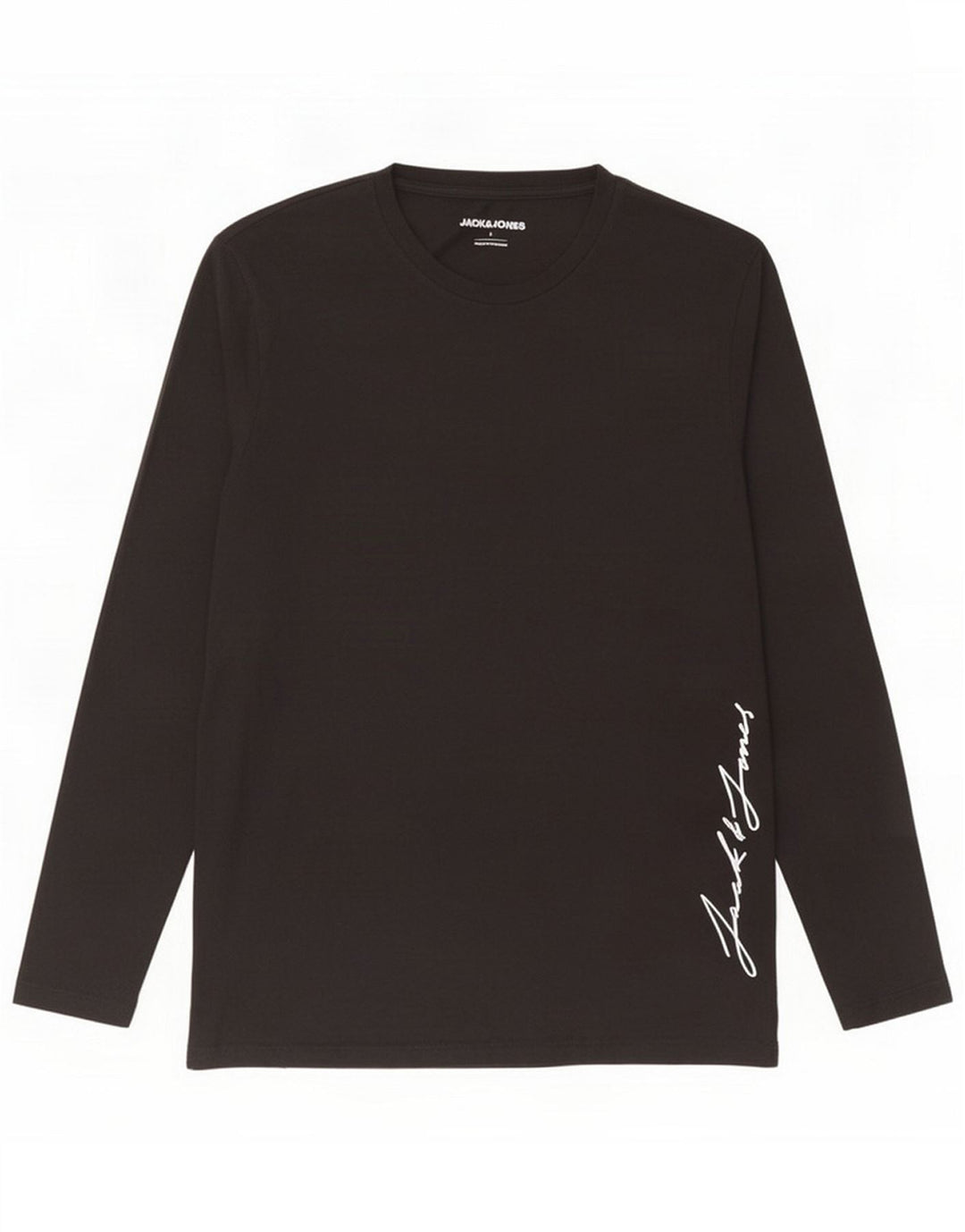 Jack & Jones Mens Graphic Top Long Sleeve Large Black