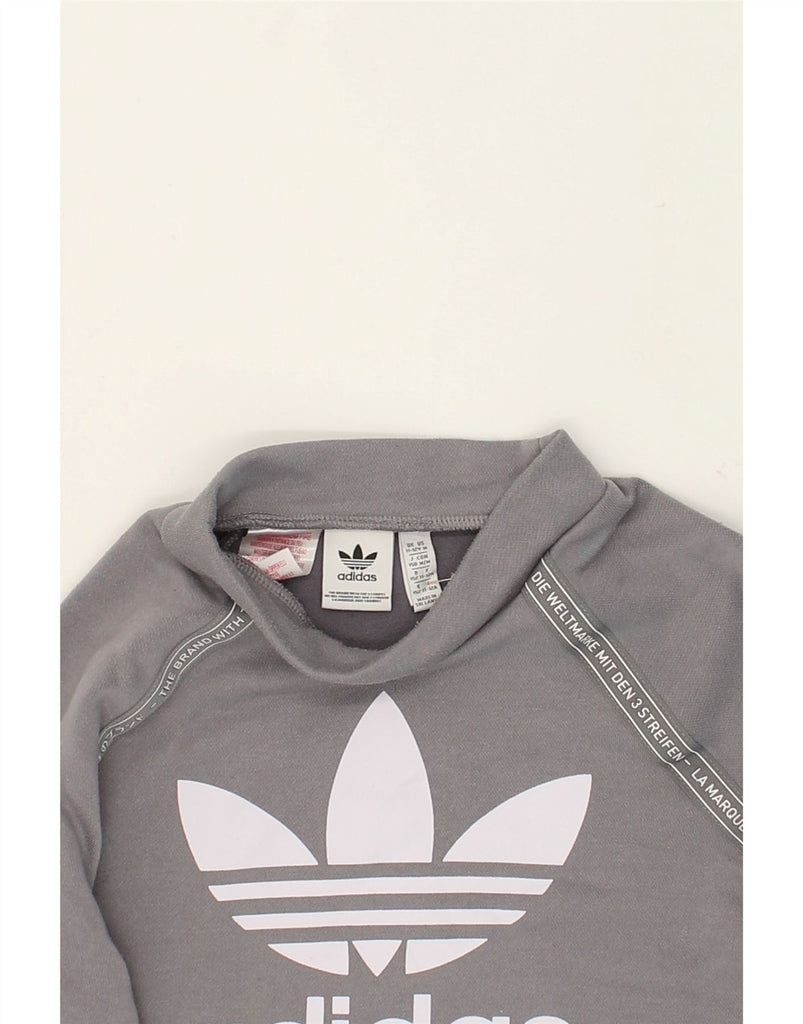 ADIDAS Boys Graphic Sweatshirt Jumper 11-12 Years Grey Polyester | Vintage Adidas | Thrift | Second-Hand Adidas | Used Clothing | Messina Hembry 