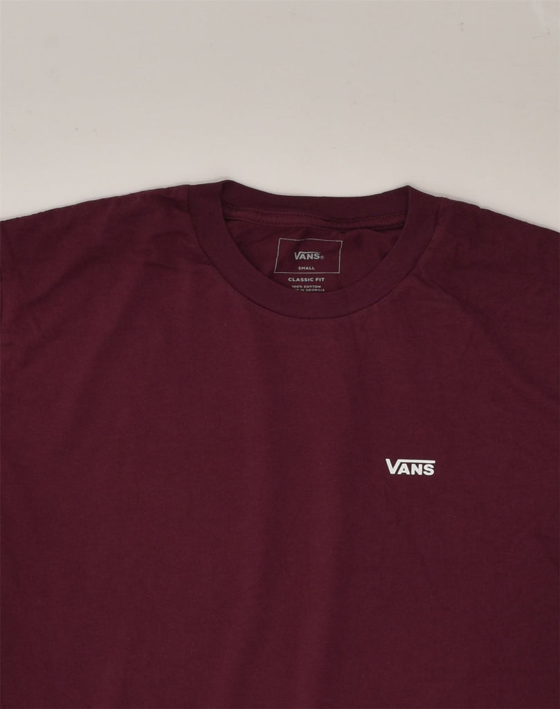 VANS Mens Classic Fit T-Shirt Top Small Burgundy Cotton | Vintage Vans | Thrift | Second-Hand Vans | Used Clothing | Messina Hembry 