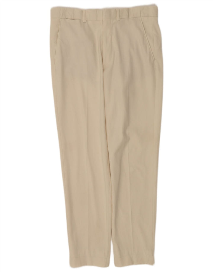 Zara Womens Straight Chino Trousers EU 40 Medium W31 L28 Off White