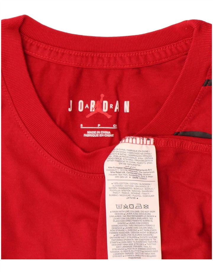 Jordan Mens Graphic T-Shirt Top Small Red Cotton