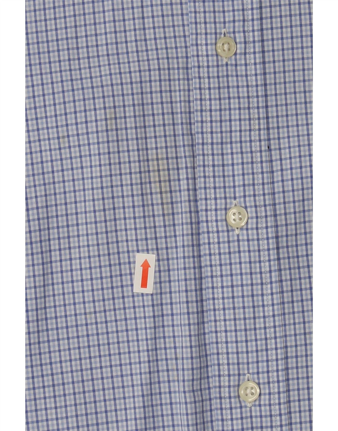 RALPH LAUREN Mens Yarmouth Shirt Size 17 1/2 XL Blue Check Cotton