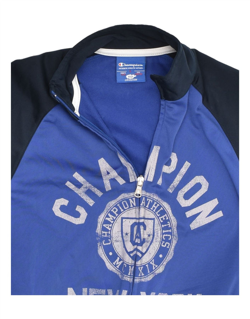 CHAMPION Boys Graphic Tracksuit Top Jacket 11-12 Years Large Blue | Vintage Champion | Thrift | Second-Hand Champion | Used Clothing | Messina Hembry 