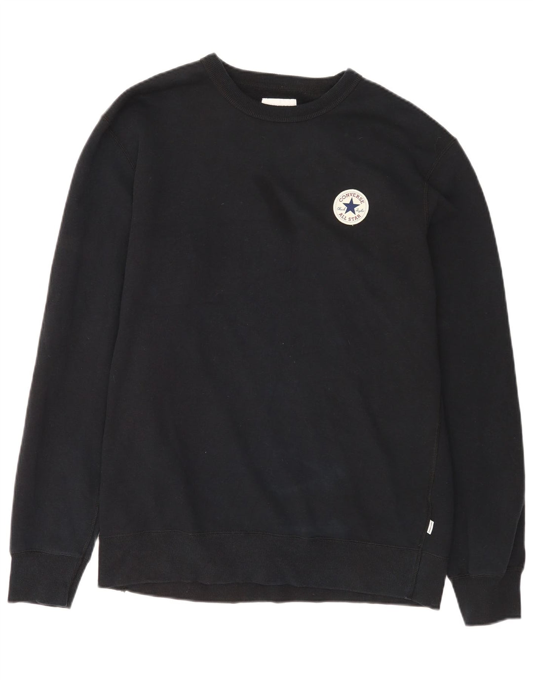 Converse Mens Chuck Taylor Sweatshirt Jumper Large Navy Blue Cotton