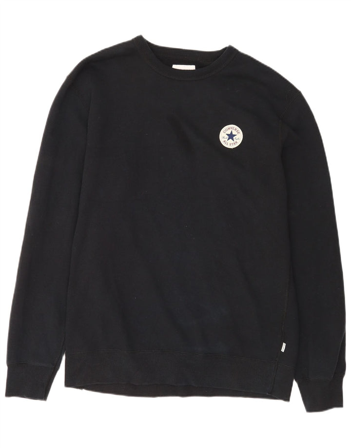 Converse Mens Chuck Taylor Sweatshirt Jumper Large Navy Blue Cotton