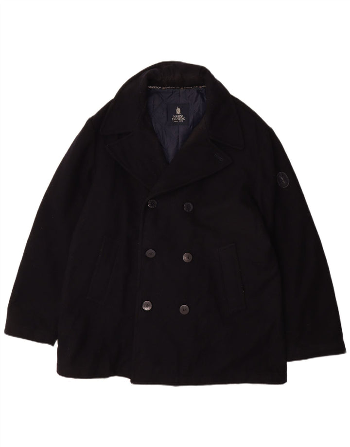 Marina Yachting Mens Pea Coat IT 54 2XL Navy Blue Wool