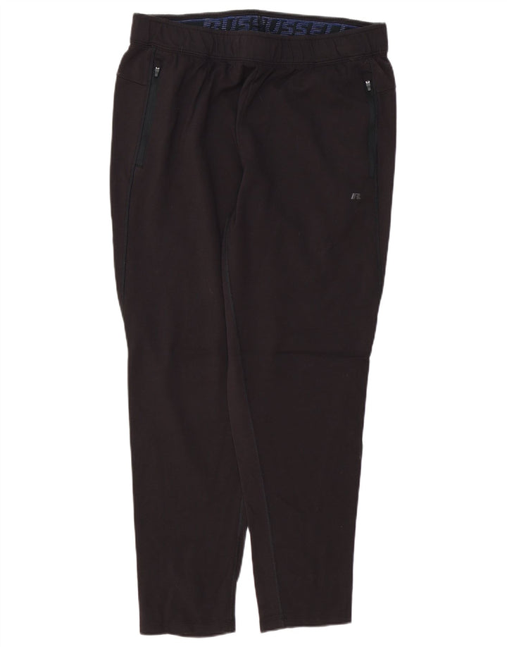 RUSSELL ATHLETIC Mens Tracksuit Trousers Large Black Rayon