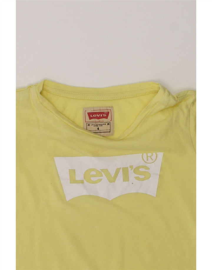 LEVI'S Girls Graphic T-Shirt Top 3-4 Years Yellow Modal | Vintage Levi's | Thrift | Second-Hand Levi's | Used Clothing | Messina Hembry 