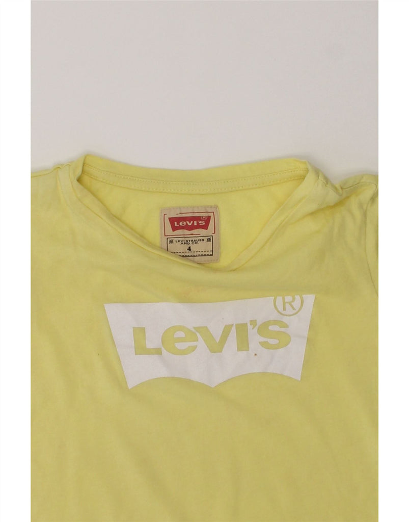 LEVI'S Girls Graphic T-Shirt Top 3-4 Years Yellow Modal | Vintage Levi's | Thrift | Second-Hand Levi's | Used Clothing | Messina Hembry 