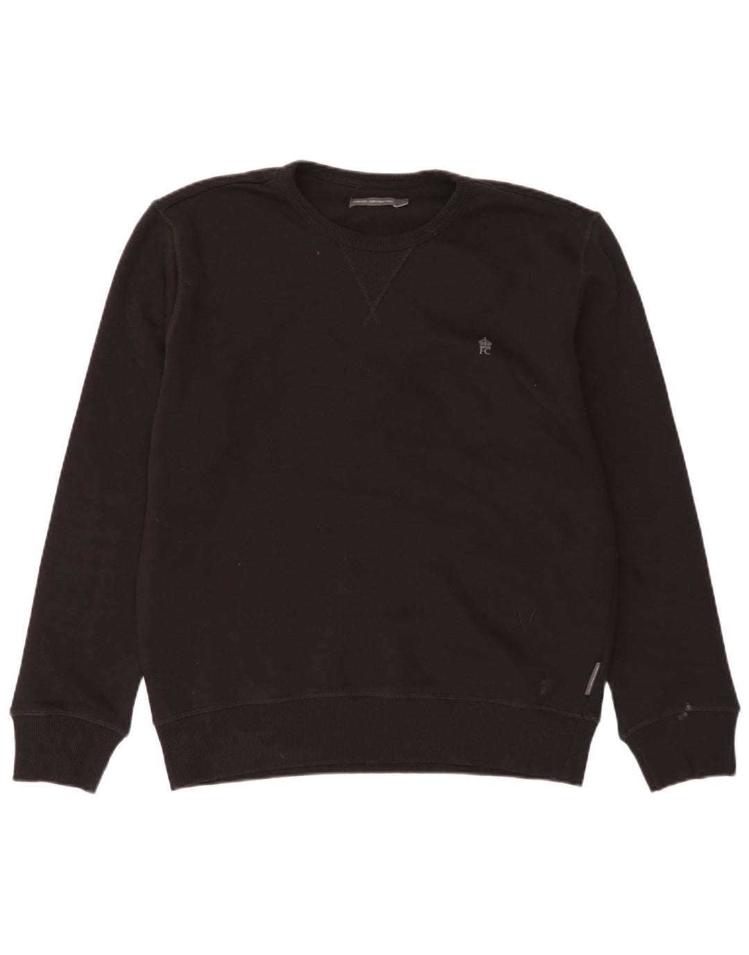 French Connection Mens Sweatshirt Jumper Large Black Cotton