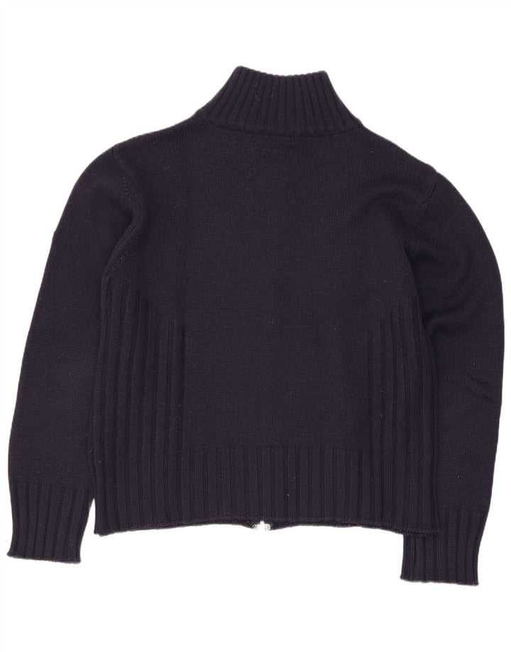 Meltin' Pot Womens Cardigan Sweater UK 14 Medium Navy Blue Wool