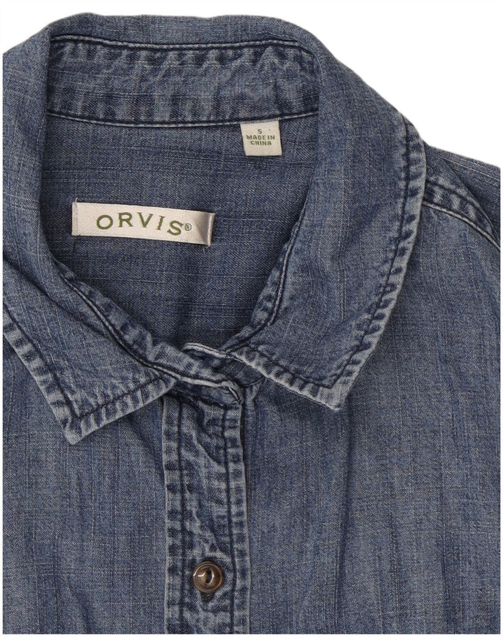 Orvis Womens Denim Shirt UK 10 Small Blue Cotton