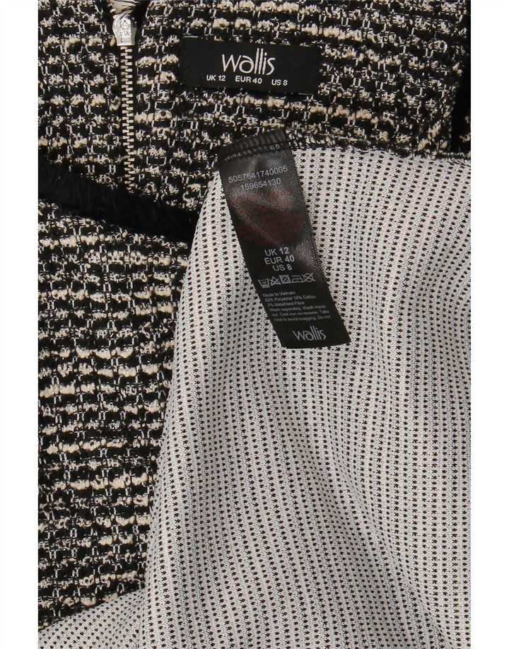 Wallis Womens Shift Dress UK 12 Medium Black Flecked Polyester