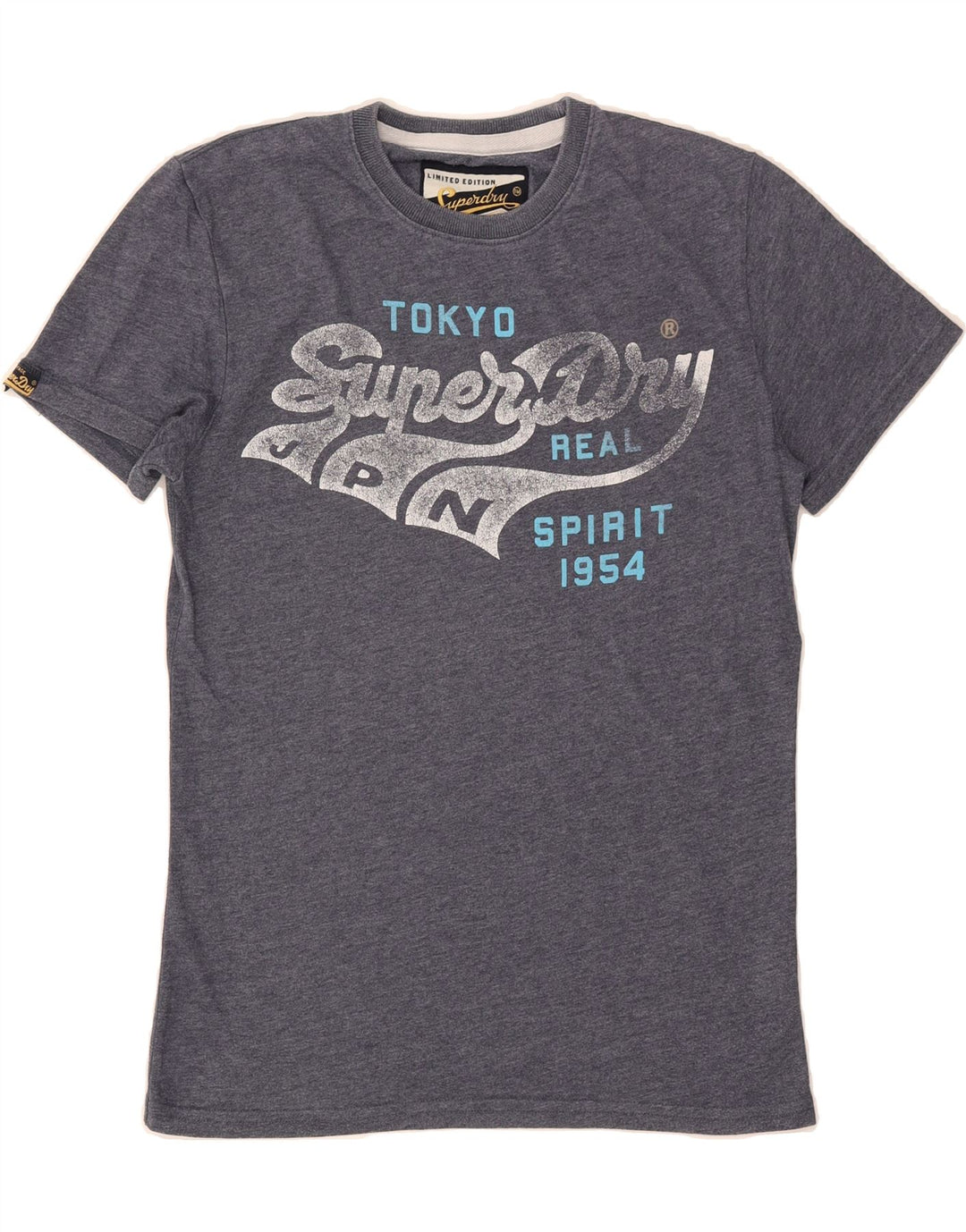 SUPERDRY Mens Graphic T-Shirt Top Medium Grey Polyester Vintage Superdry and Second-Hand Superdry from Messina Hembry 