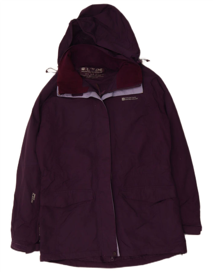 Mountain Warehouse Womens Hooded Rain Jacket UK 12 Medium  Purple Nylon