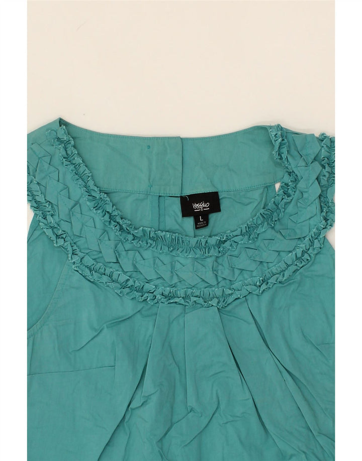 MOSSIMO Womens Halter Top UK 16 Large Blue Cotton Vintage Mossimo and Second-Hand Mossimo from Messina Hembry 