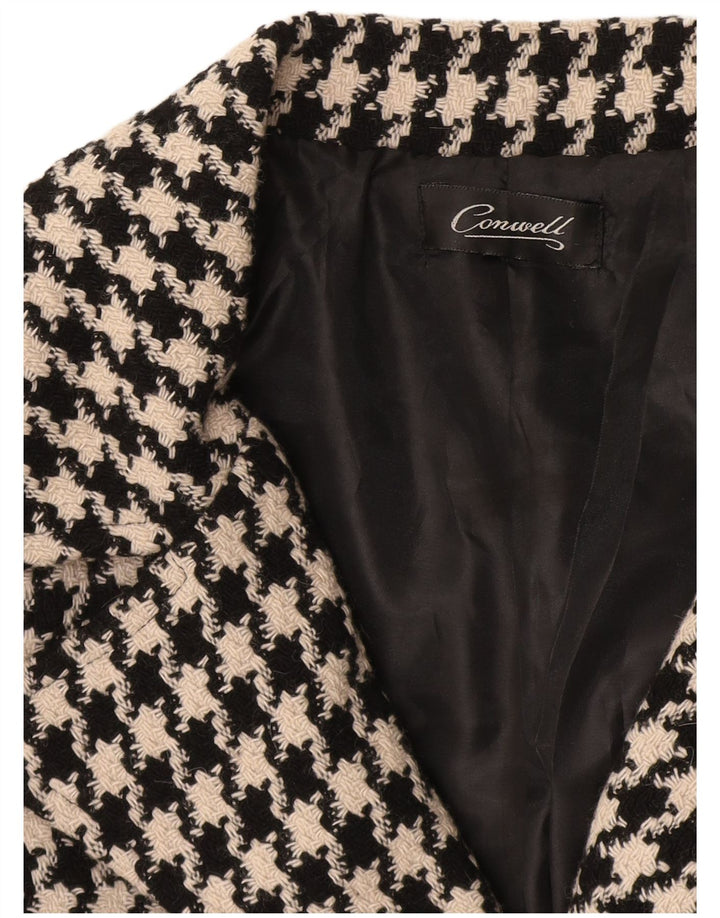 Conwell Womens 3 Button Blazer Jacket UK 8 Small Black Houndstooth