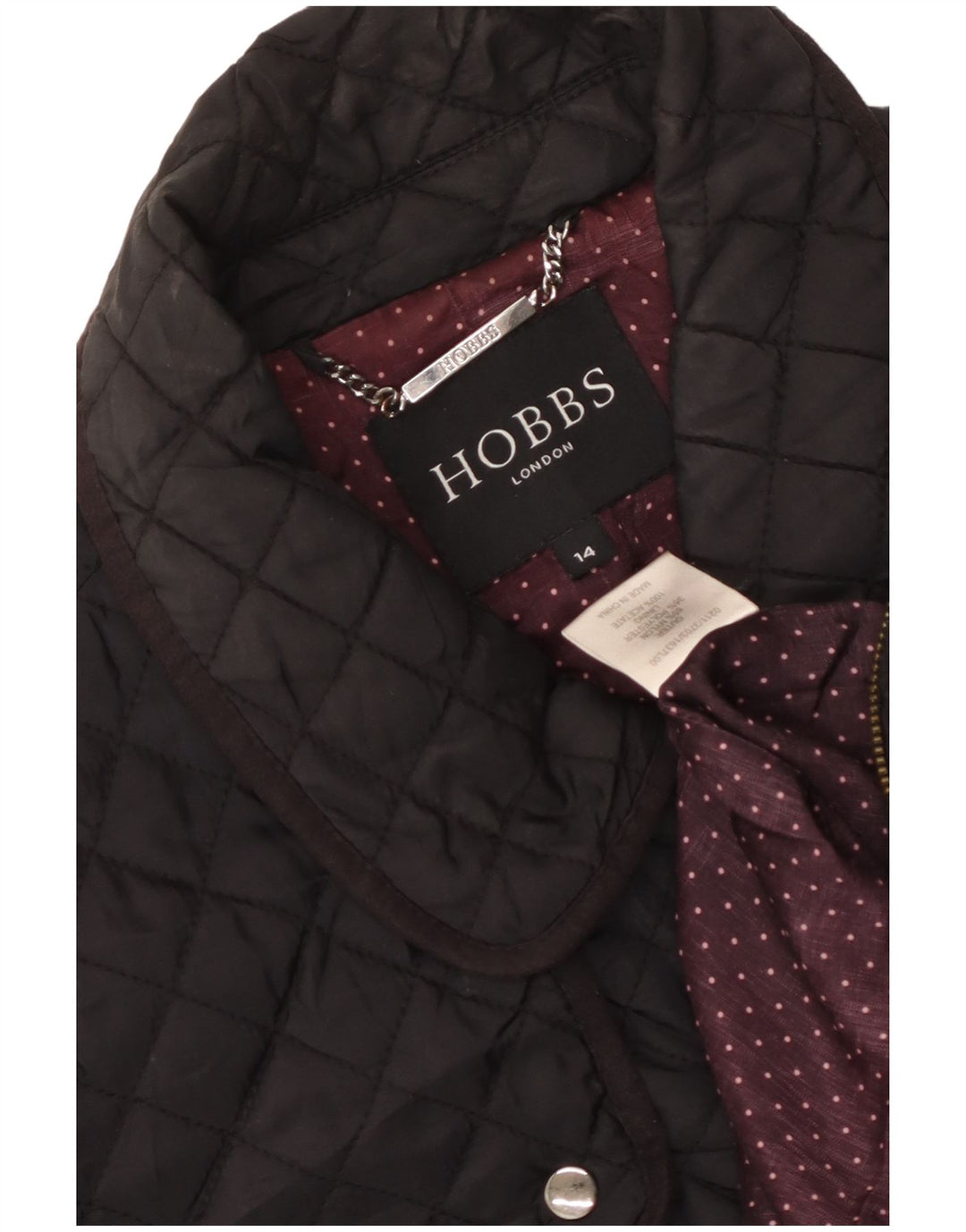 Hobbs Womens Quilted Overcoat UK 14 Large Black Nylon