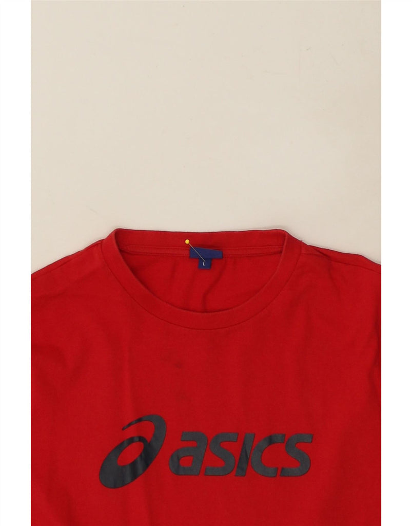 ASICS Mens Graphic T-Shirt Top Large Red Cotton | Vintage Asics | Thrift | Second-Hand Asics | Used Clothing | Messina Hembry 