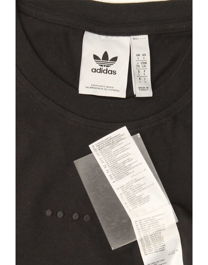 Adidas Mens Graphic T-Shirt Top Large Black Cotton