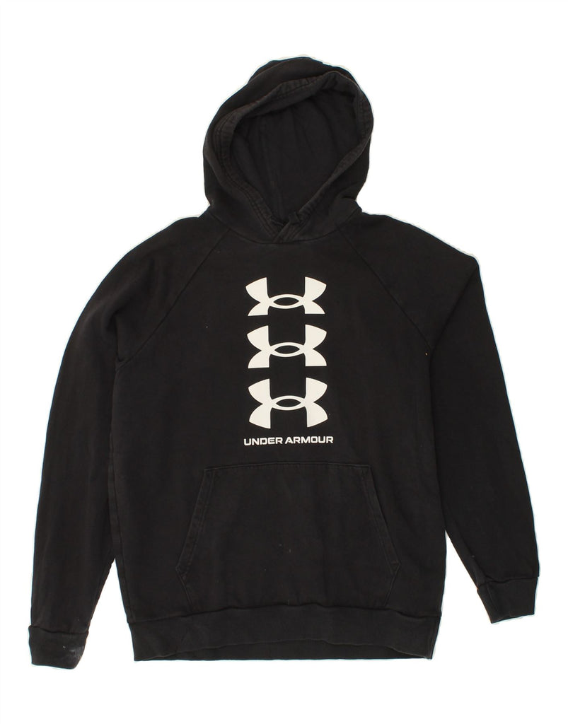 UNDER ARMOUR Mens Cold Gear Graphic Hoodie Jumper Medium Black Cotton | Vintage Under Armour | Thrift | Second-Hand Under Armour | Used Clothing | Messina Hembry 