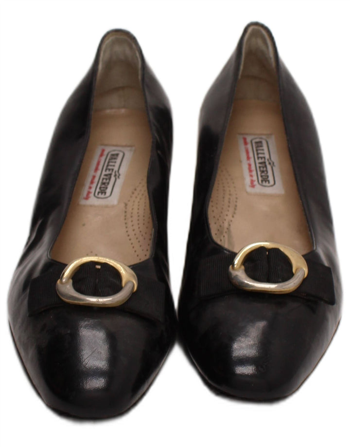 Valle Verde Womens Leather Ballet Flat UK Size 6 Black Leather