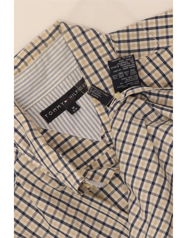 Tommy Hilfiger Mens Shirt Medium Beige Gingham Cotton