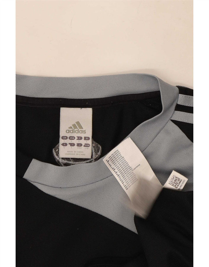 Adidas Mens Climalite T-Shirt Top Large Black Colourblock Polyester