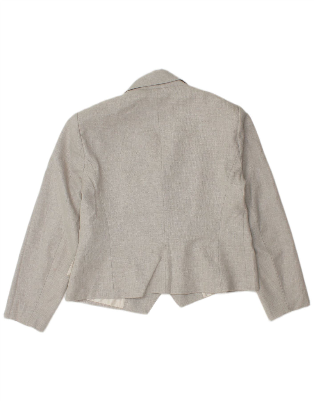 Zara Womens Crop Double Breasted Blazer Jacket UK 18 XL Grey Polyester