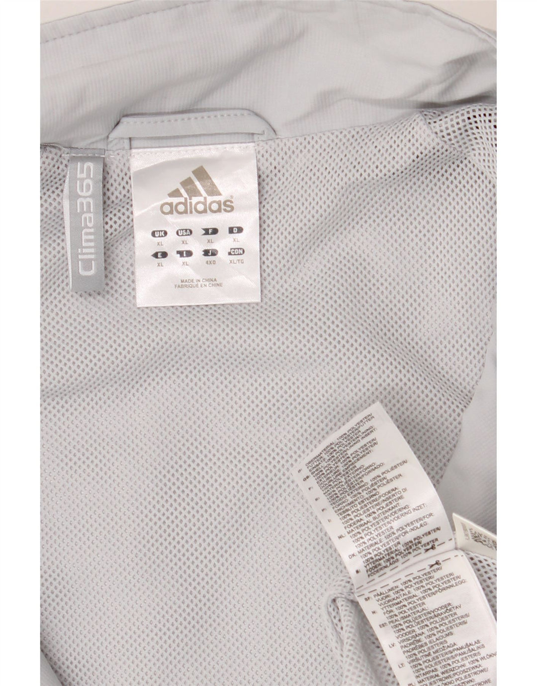 ADIDAS Mens Clima 365 Rain Jacket UK 42 XL Grey Colourblock Polyester