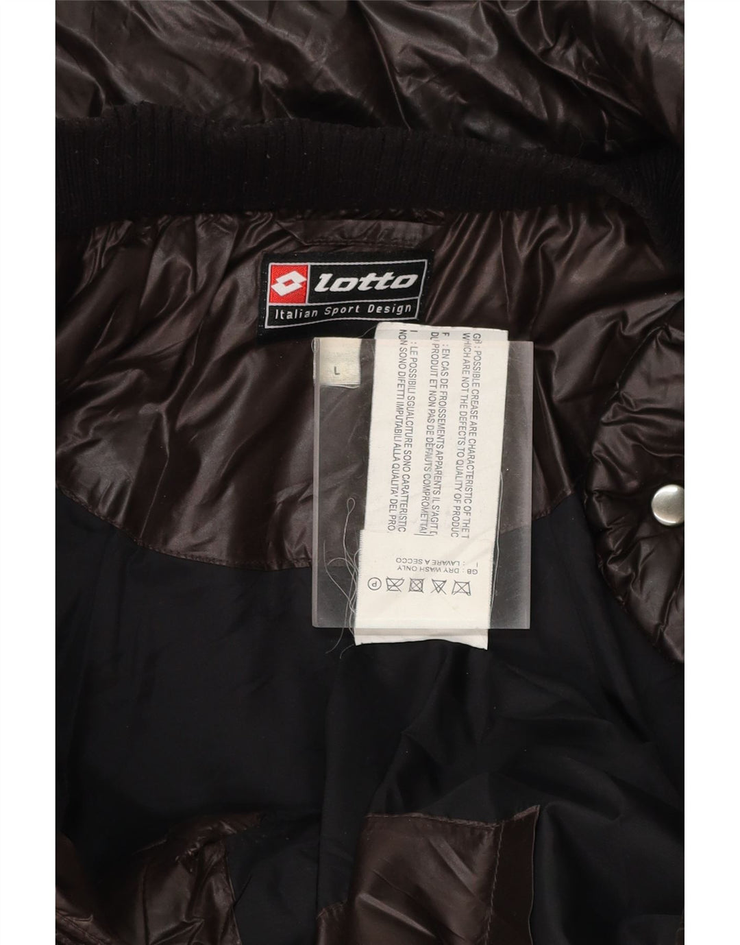LOTTO Mens Padded Jacket UK 40 Large Brown Vintage Lotto and Second-Hand Lotto from Messina Hembry 