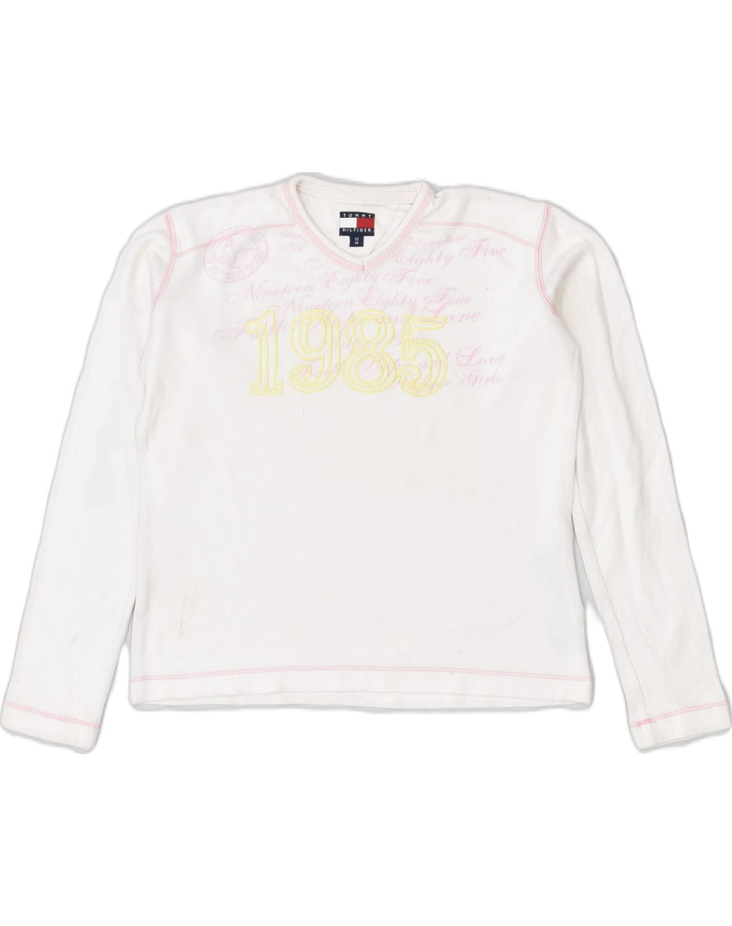 TOMMY HILFIGER Girls Graphic Top Long Sleeve 11-12 Years Medium Pink | Vintage | Thrift | Second-Hand | Used Clothing | Messina Hembry 