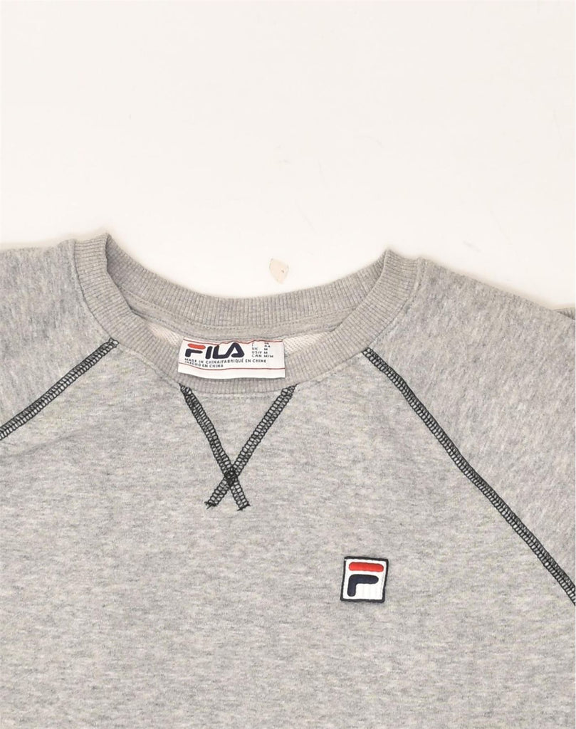 FILA Womens Sweatshirt Jumper UK 14 Medium Grey Cotton | Vintage Fila | Thrift | Second-Hand Fila | Used Clothing | Messina Hembry 