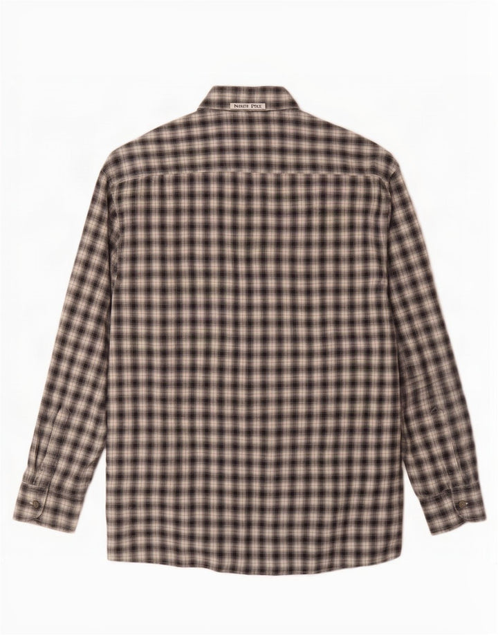 North Pole Mens Flannel Shirt XL Black Check