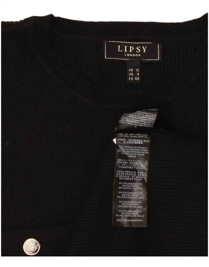 Lipsy Womens Jumper Dress UK 12 Medium Black Polyamide