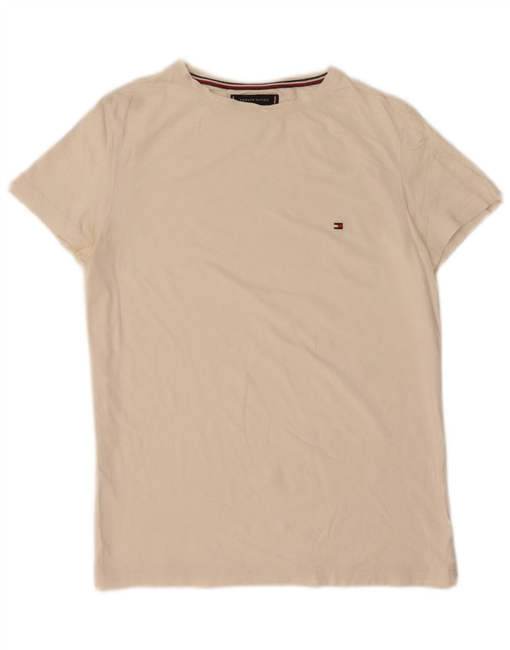 TOMMY HILFIGER Mens T-Shirt Top Small Off White